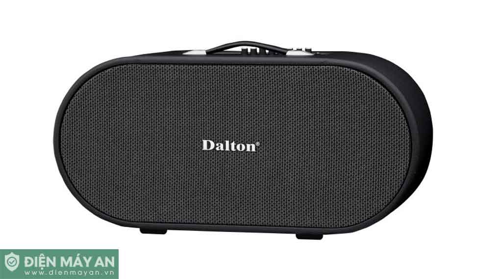 Loa Bluetooth Dalton màu đen thiết kế hình oval nằm ngang trên nền trắng